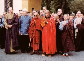 The 103-year old Elder Dharma Master Bhante Dharmawara visiting the City of Ten Thousand Buddhas in 1991